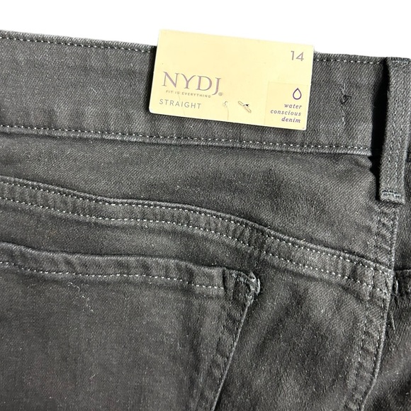 NYDJ womens plus size 14 Marilyn Straight Jeans black jeans NWT - Picture 3 of 6